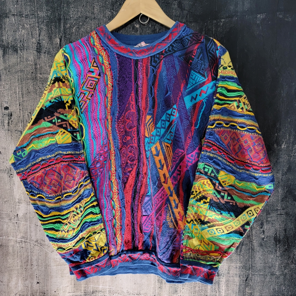 COOGI Vibrant Multicolor Crewneck Sweater Vintage 90s 3D